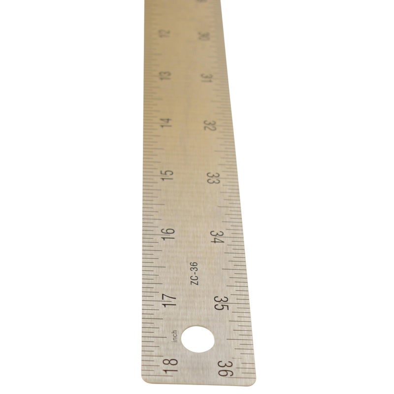 Westcott Stainless Steel Ruler, Zero-Center Scale with Non-Slip Cork Backing, Back-to-School, School Supplies, Classroom Supplies, 36-Inch - Image 2